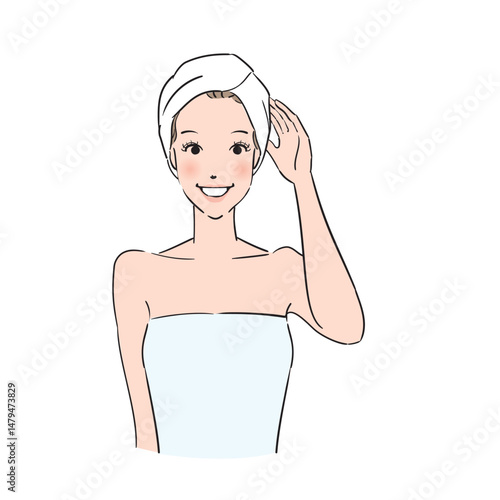 スキンケア・ヘアケアをする女性