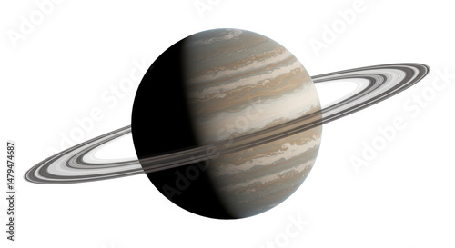 Fototapeta Naklejka Na Ścianę i Meble -  Isolated Saturn Planet with Rings for Space Exploration