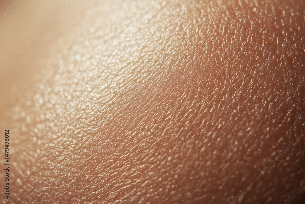Fototapeta premium Close-up view of human skin texture highlighting fine lines and pores. showcasing natural skin patterns. ideal for dermatological studies or beauty product promotions