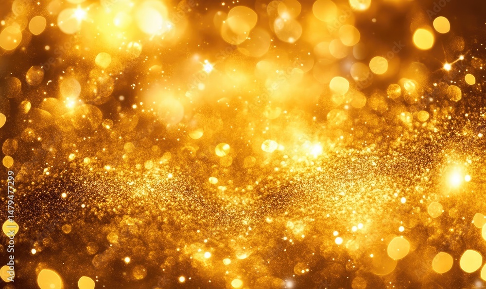 A shimmering golden background filled with sparkling bokeh lights and glitter. creating a festive atmosphere perfect for celebrations and special occasions A shimmering golden background filled with sparkling bokeh lights and glitter. creating a festive atmosphere perfect for celebrations and special occasions