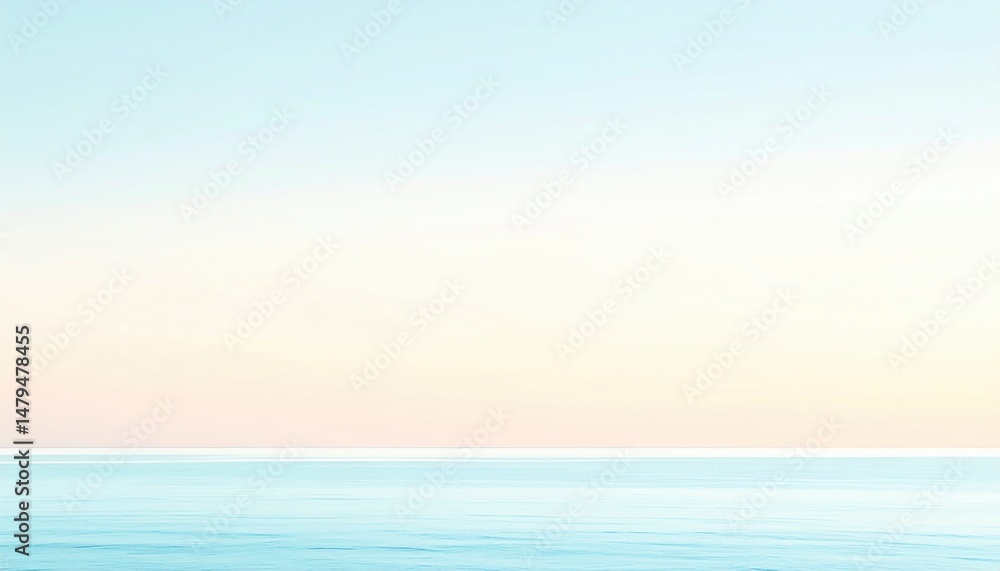 Fototapeta premium Calm ocean sunrise coastal area landscape photography tranquil environment wide angle view serenity concept