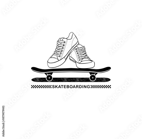 SKATEBOARDING  sport  t- shirt graphics, vectors illustration.
