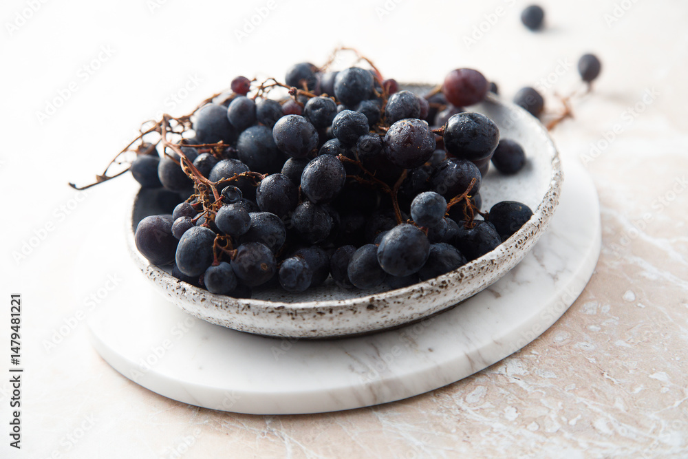 Dark grape on a plate Dark grape on a plate