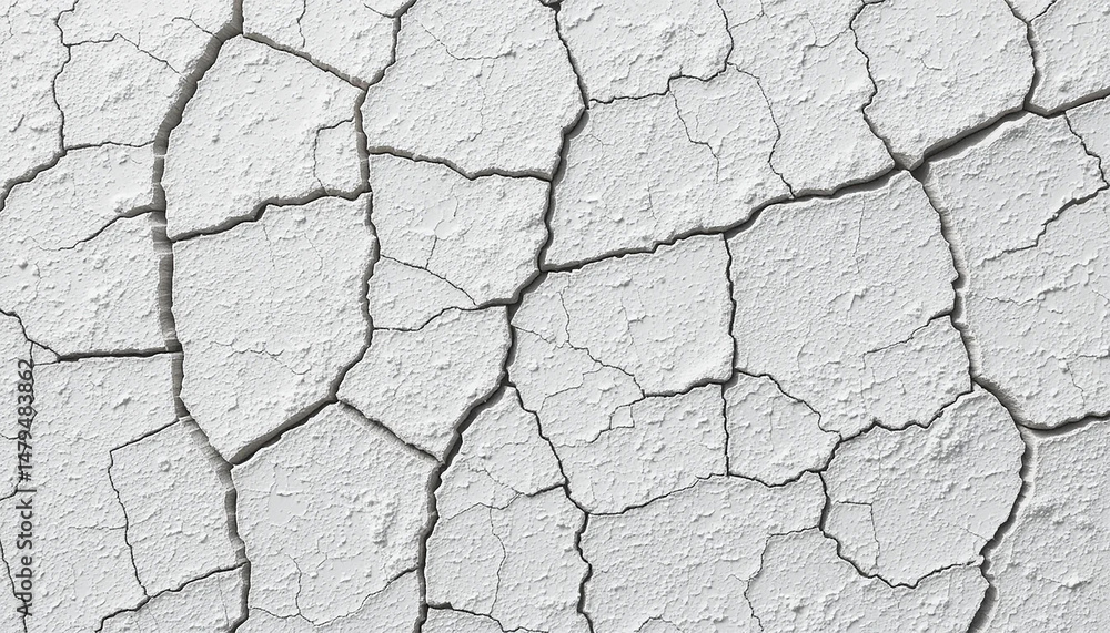 Close up high angle view of cracked dry white surface texture background Close up high angle view of cracked dry white surface texture background