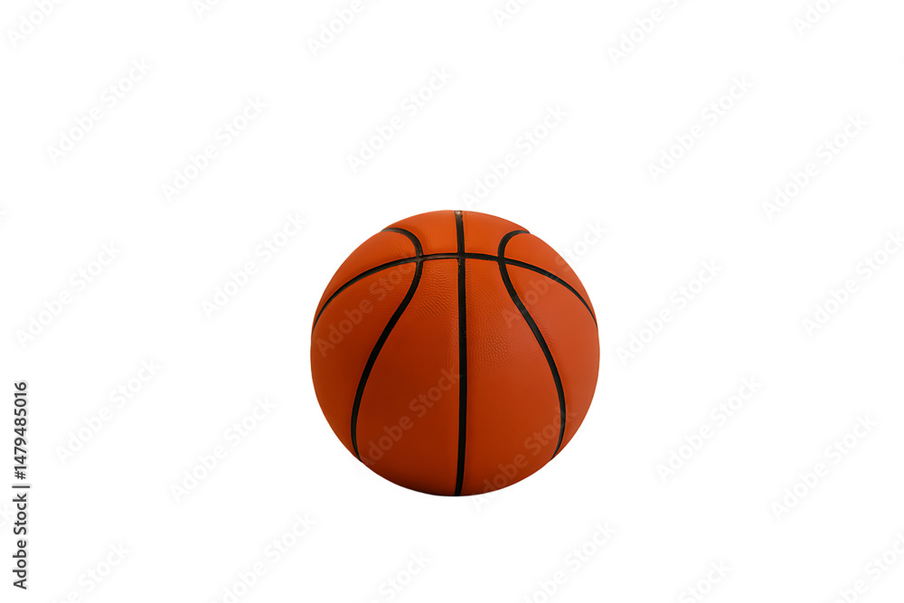 Fototapeta premium Single Orange Basketball on Neutral Background