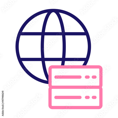 Proxy Server Vector Line Two Colors Icon Design