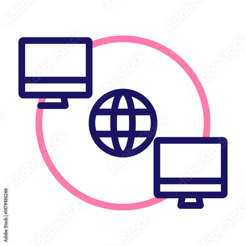 WAN Vector Line Two Colors Icon Design