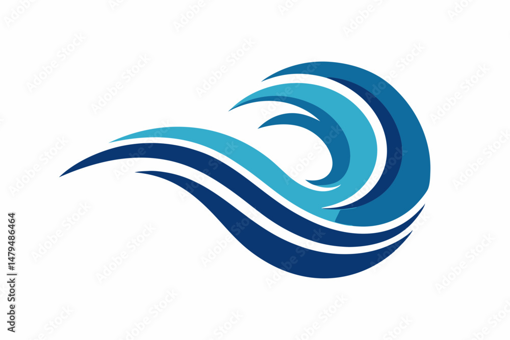 Fototapeta premium sea waves logo vector illustration, wave symbol, wave icon 