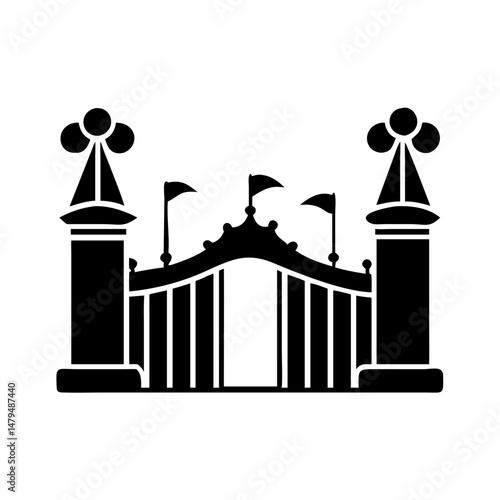 Grand Entrance to a Festive Fairground or Carnival