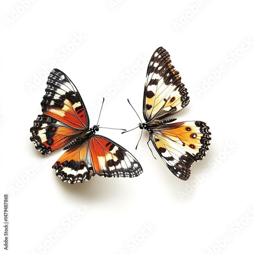  Two Chandra Butterfly Illustration.