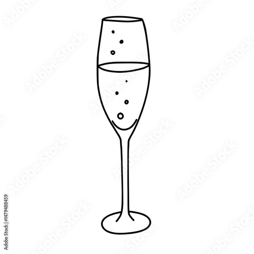 Coupe de champagne bulle ligne noire