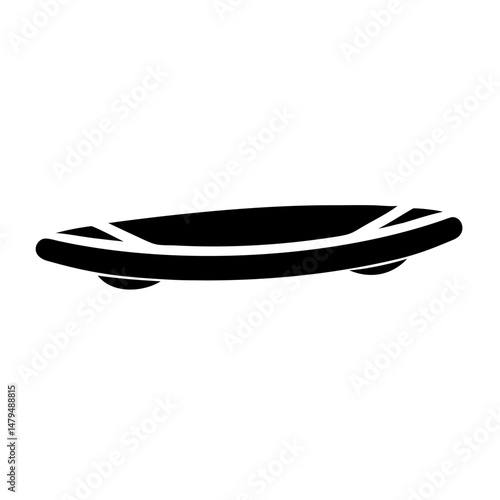A sleek black hoverboard design illustration showing a modern self balancing scooter