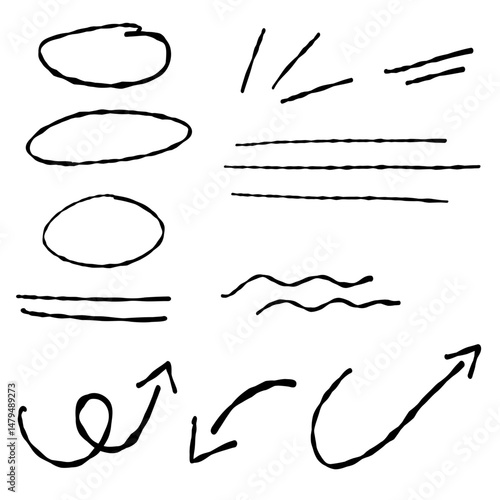 éléments doodle au pinceau
