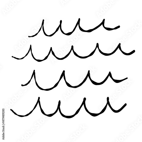 vagues au pinceau