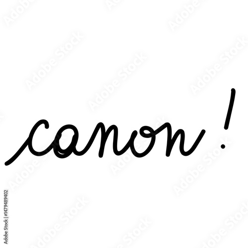 canon lettrage à la main noir