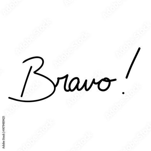bravo lettrage à la main noir
