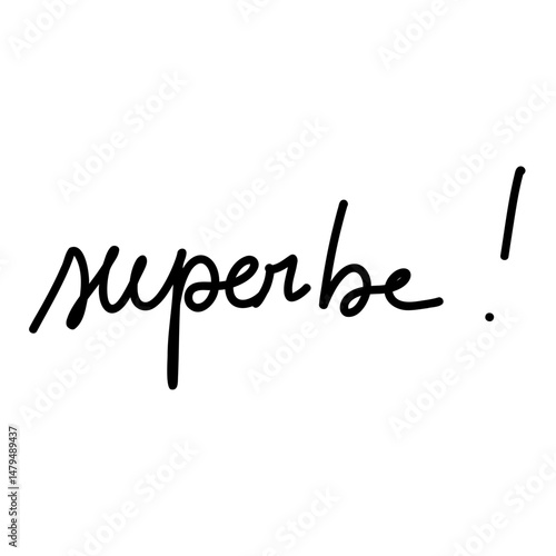 superbe lettrage à la main noir