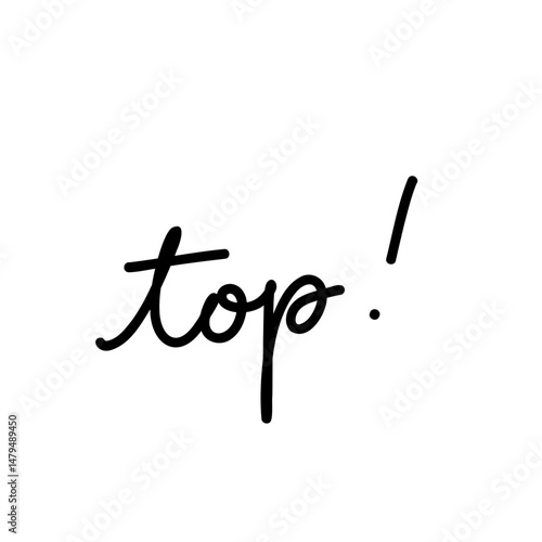top lettrage à la main noir