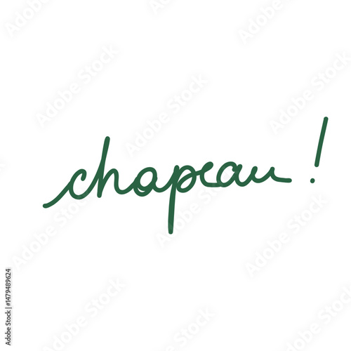 chapeau lettrage à la main vert