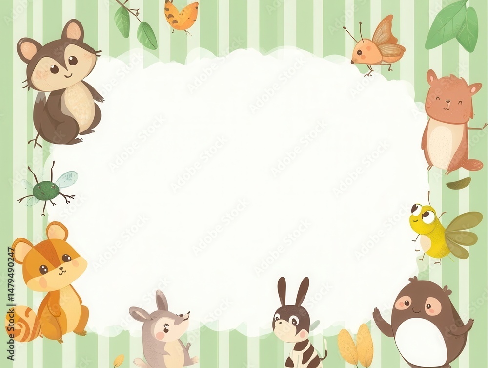 Naklejka premium frame with animals