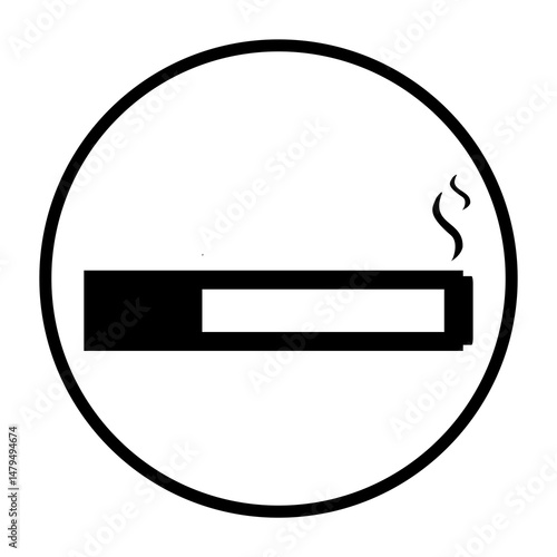 Free Download Runder schwarzer Button mit Zigaretten Symbol	 - GFXLoad