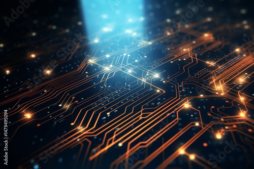 abstract technology background futuristic circuit board digital data visualization