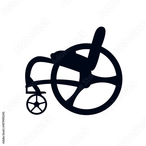 Manual Wheelchair accessibility vector symbol sign icon