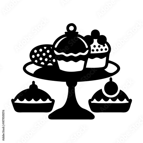 A delectable assortment of pastries displayed on a tiered cake stand