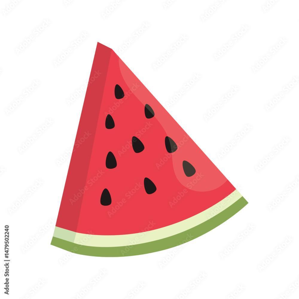 Slice of watermelon. Summer fruits. Vector illustration isolated on white background, flat style. Slice of watermelon. Summer fruits. Vector illustration isolated on white background, flat style.