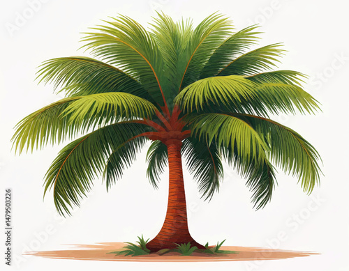 Tropical Palm Tree Vector Illustration