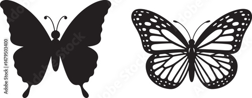 Butterfly Silhouettes Vector Art Realistic and Stylized Winged Insect Designs