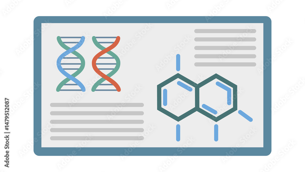 DNA Molecule & Chemical Structure Illustration DNA Molecule & Chemical Structure Illustration