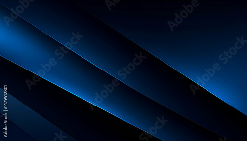 Layers of dark blue gradients with light beams create a sleek and modern design