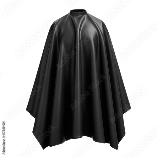Elegant Black Cape: Modern Chic Style with Transparent Background