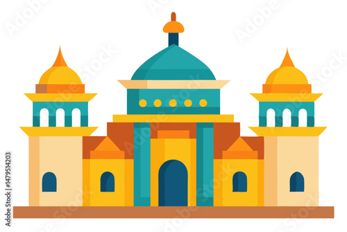 Wallpaper Mural taj mahal vector illustration, mosque symbol Torontodigital.ca