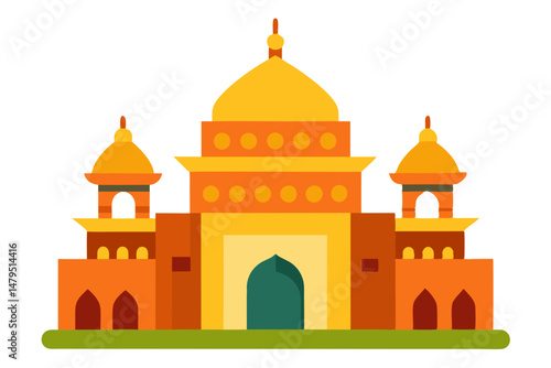 taj mahal vector illustration, mosque symbol