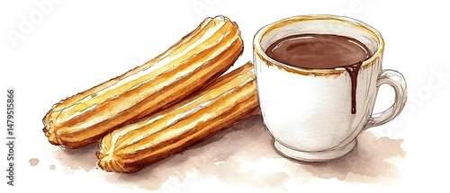 Churros and hot chocolate
