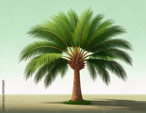 Tropical Palm Tree Vector Illustration