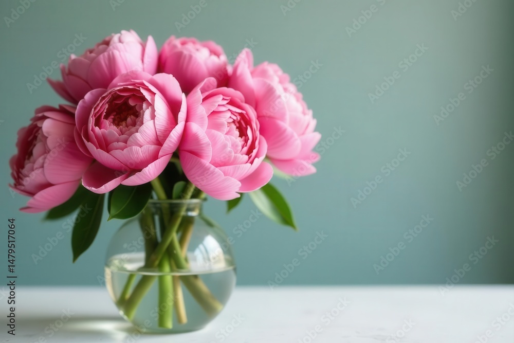 Pink peony bouquet in elegant vase Perfect for Mother's Day or wedding , fresh, celebration Pink peony bouquet in elegant vase Perfect for Mother's Day or wedding , fresh, celebration