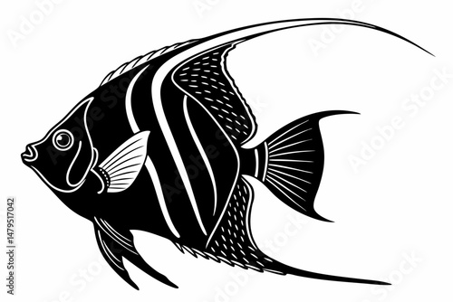 angelfish sihouette black vector
