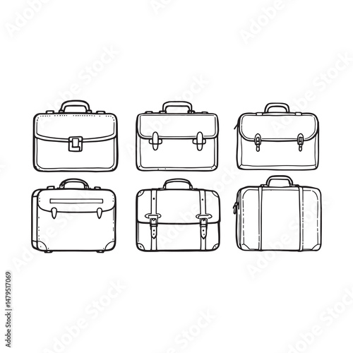 Clean and Modern Line Art of a Professional Briefcase
