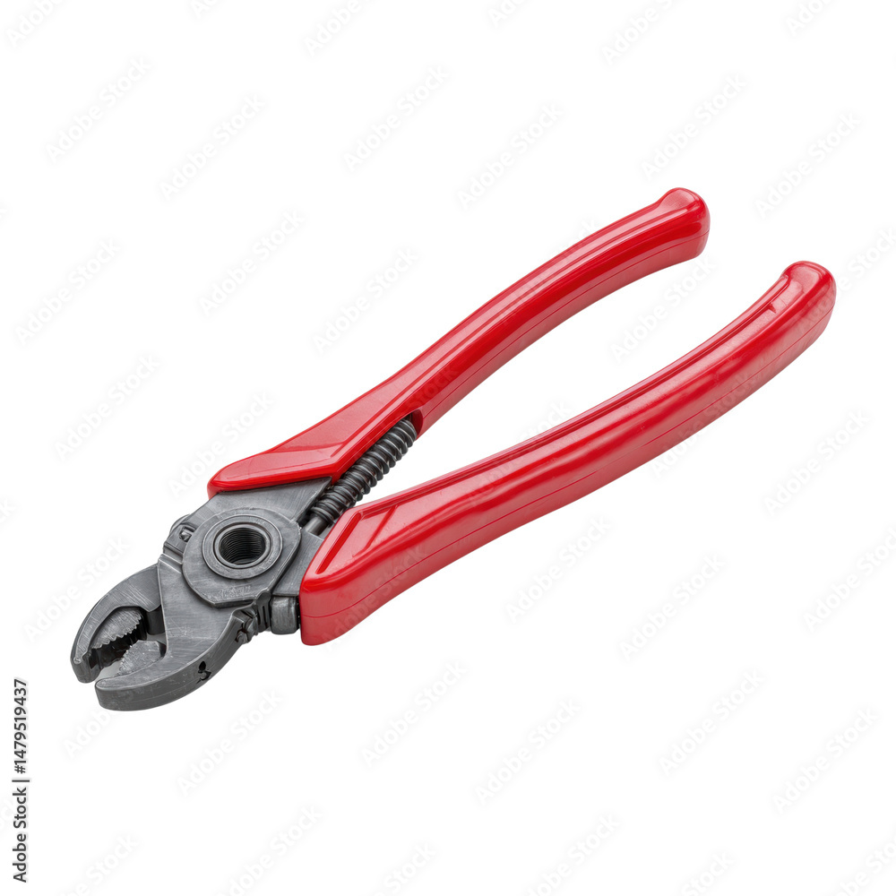 Fototapeta premium Reliable Red Handled Pliers for Everyday Use on white background