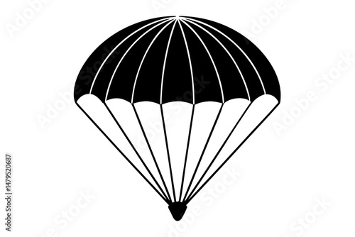 parachute silhouette vector illustration, parachute black symbol