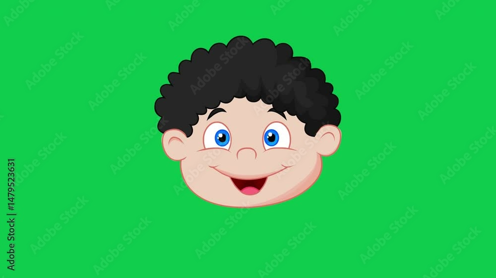 Cartoon boy with black hair on green screen, ideal for childrens videos, educational stock, and creative green screen compositing projects and overlays. Cartoon boy with black hair on green screen, ideal for childrens videos, educational stock, and creative green screen compositing projects and overlays.