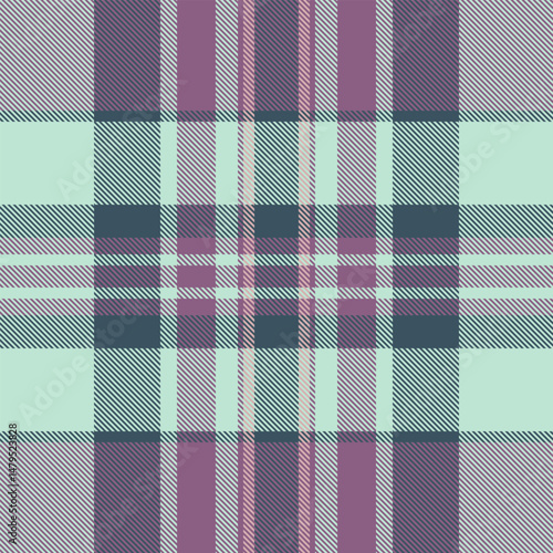 Dreamy check textile fabric, improvement vector background texture. Spring plaid pattern seamless tartan in light and pink colors.