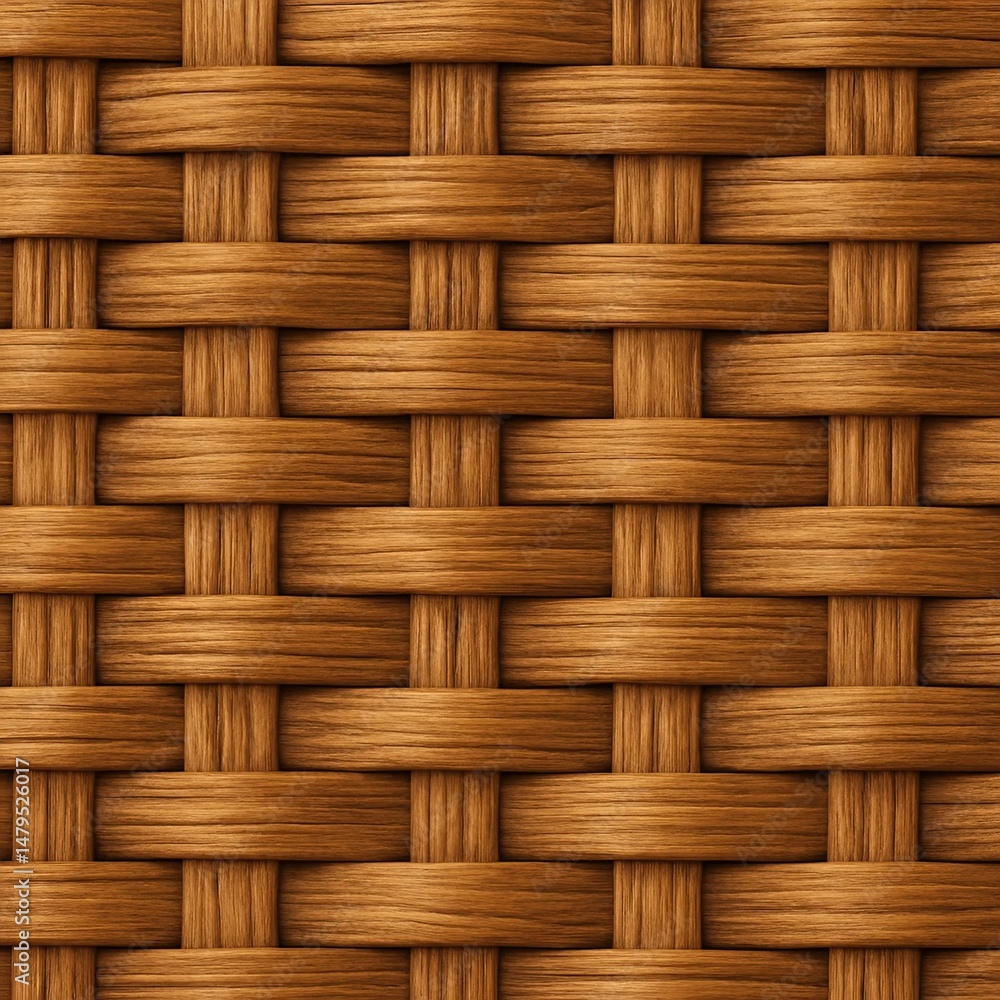 Seamless wicker basket texture, realistic wooden weave pattern, horizontal and vertical strips with natural grain Seamless wicker basket texture, realistic wooden weave pattern, horizontal and vertical strips with natural grain