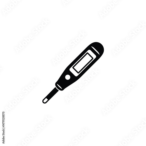 Blood glucose test strip silhouette on white background