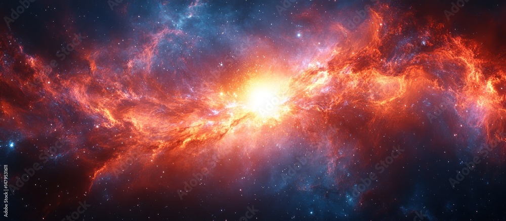 Fototapeta premium Fiery nebulae in deep space