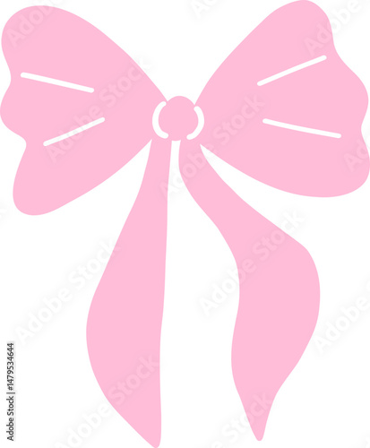Pink Bow Clipart, Simple and Elegant Design