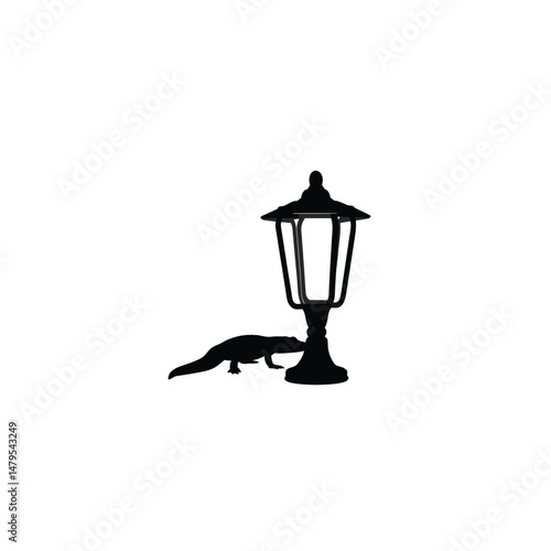street lamp isolated on white